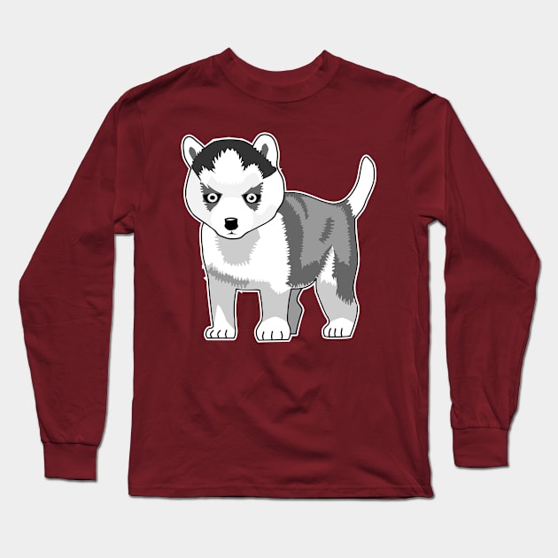 Siberian Husky Long Sleeve T-Shirt by denip